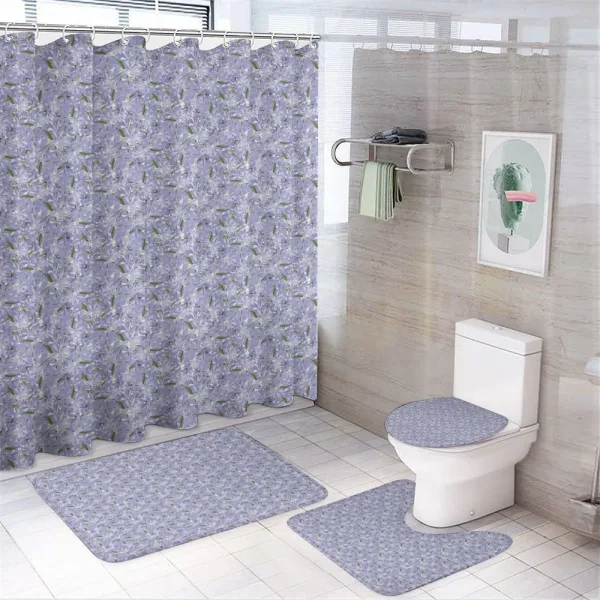 Phlox Divaricata and Leaves on a shower curtain