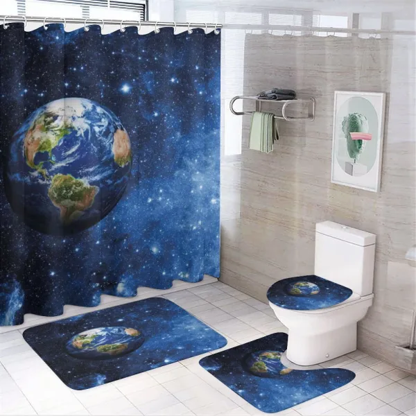 Planet Earth Solar System on a shower curtain