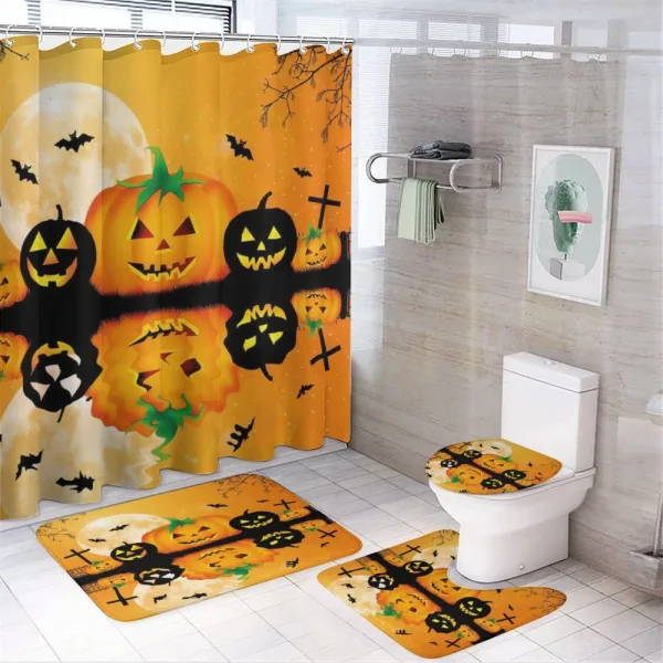 Scary Pumpkin on a shower curtain