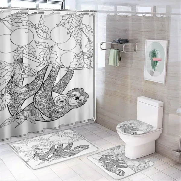 Sloth with Baby on a shower curtain