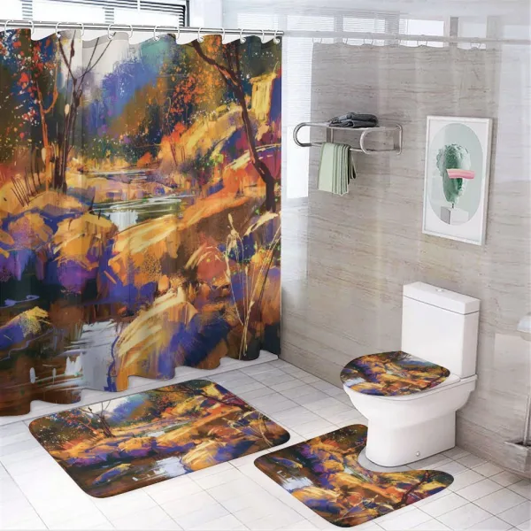 Spring Environment on a shower curtain