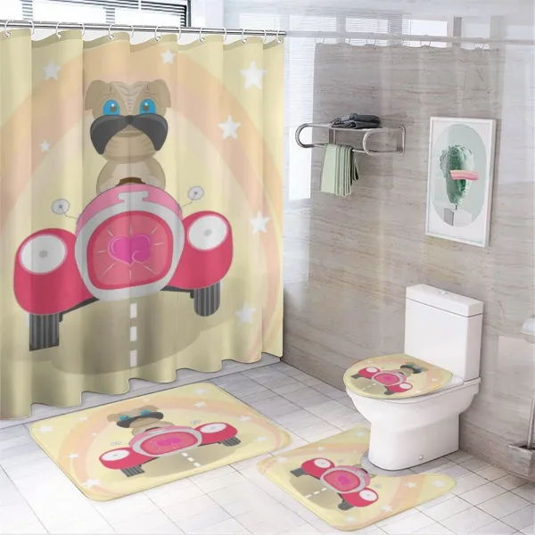 Superhero Puppy on a shower curtain