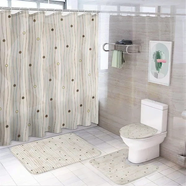 Swirls Pattern Circles on a shower curtain