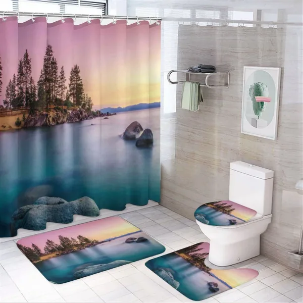 Tranquil Serene View on a shower curtain