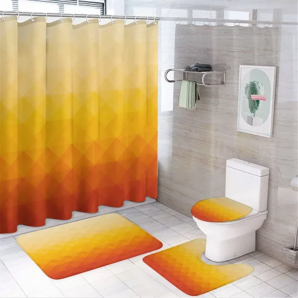 Triangle Mosaic Poly on a shower curtain