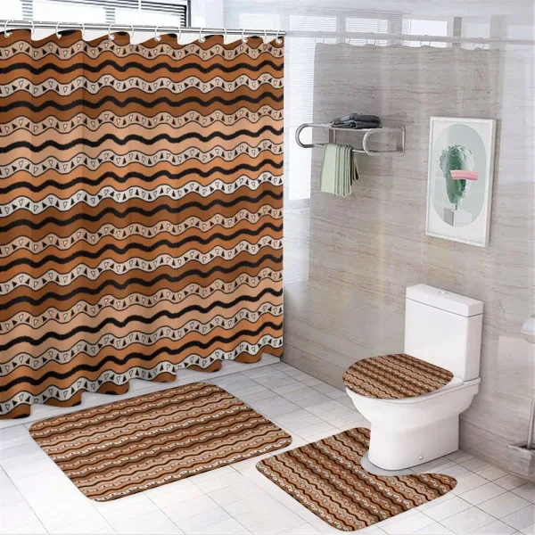Tribal Wavy Lines on a shower curtain