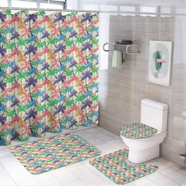 Vibrant Tropic Palm Trees on a shower curtain