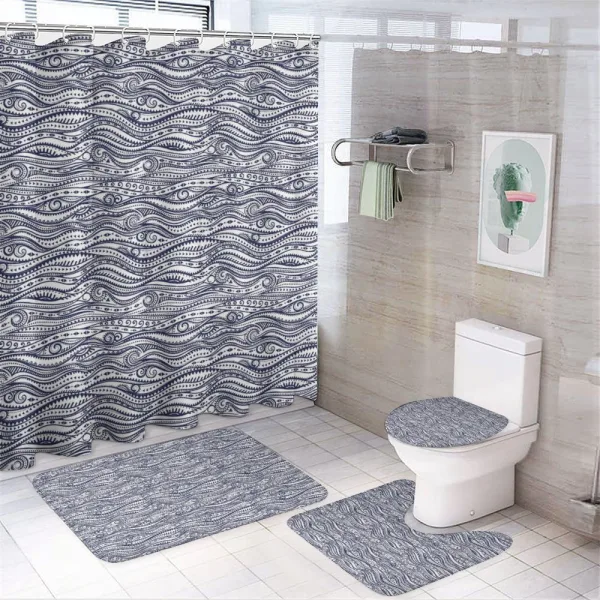 Vintage Lines on a shower curtain