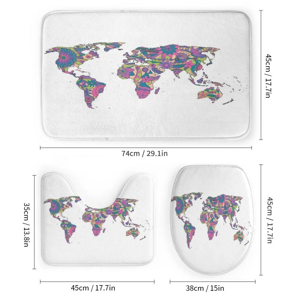 World Map with Flowers — Detail 1