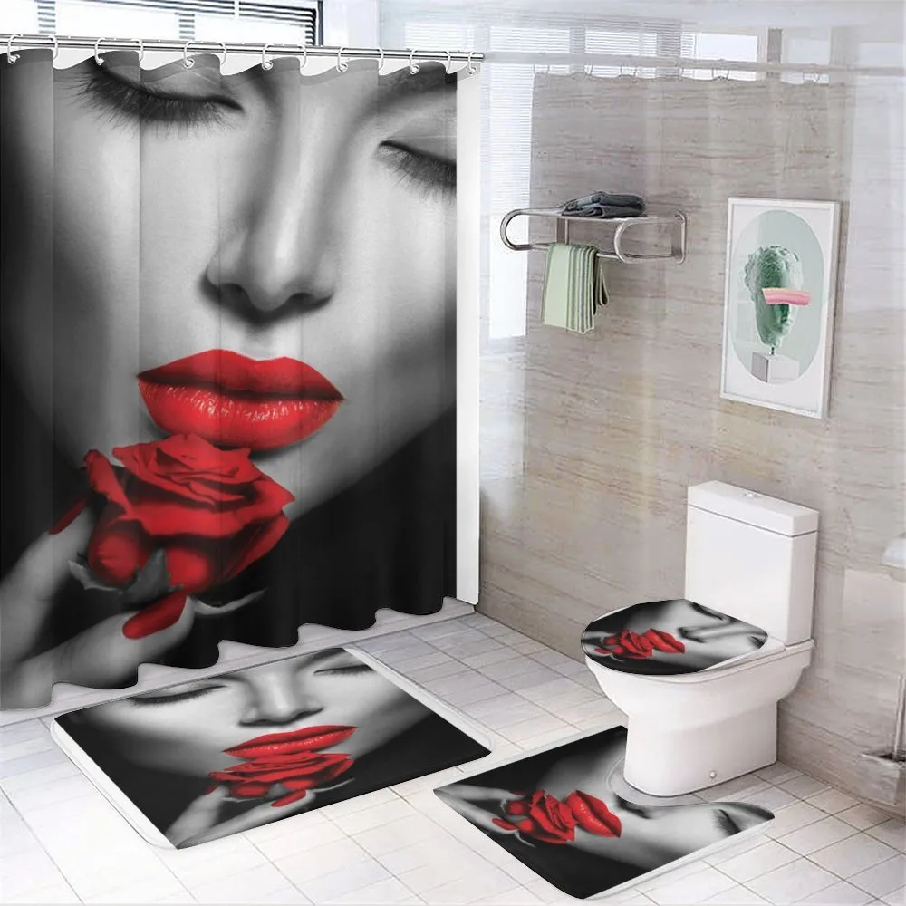 A Young Lady Holding Red Rose — Your design