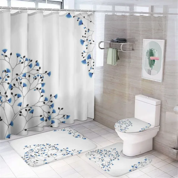 Anemone Blanda on a shower curtain