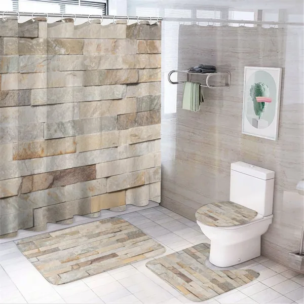 Brick Wall City on a shower curtain