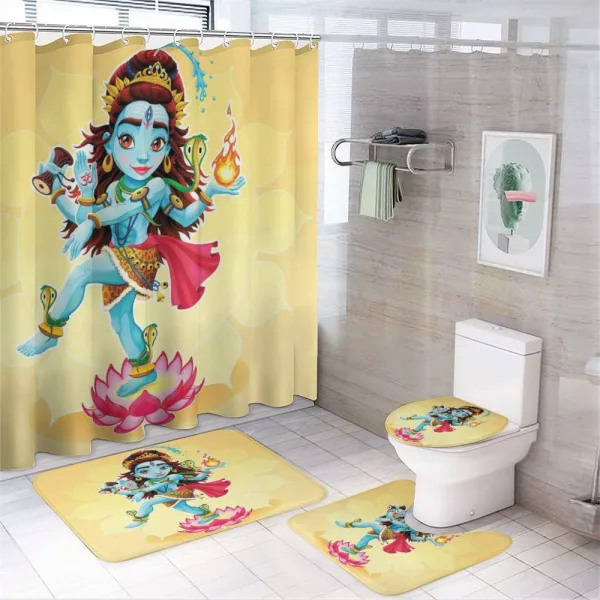 Cartoon Eastern Figure on a shower curtain