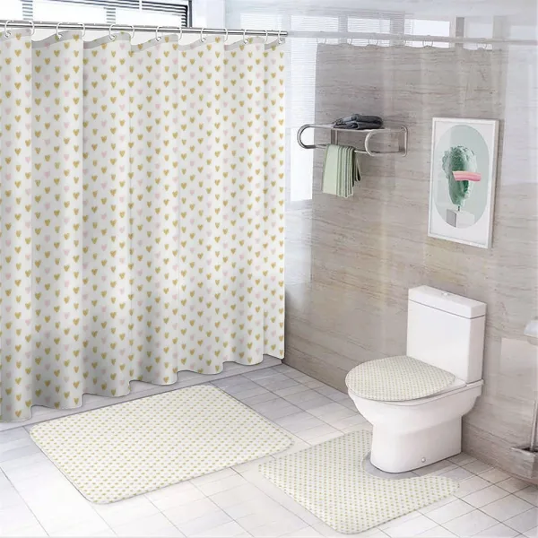 Even Pattern Hearts on a shower curtain