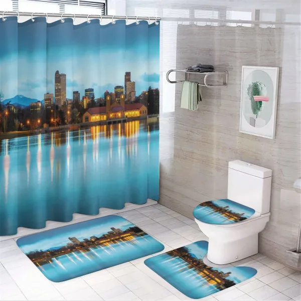 Ferril Lake at Morning on a shower curtain