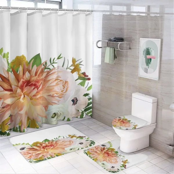 Fresh Leaves on a shower curtain