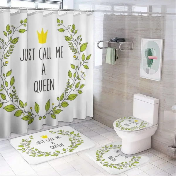 Green Wreath Words Crown on a shower curtain