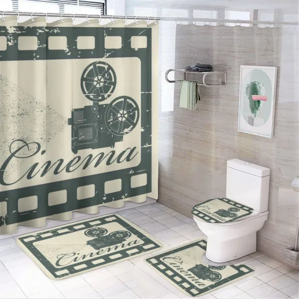 Grunge Poster Art on a shower curtain