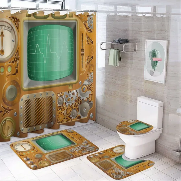 Grunge Steampunk Machine on a shower curtain