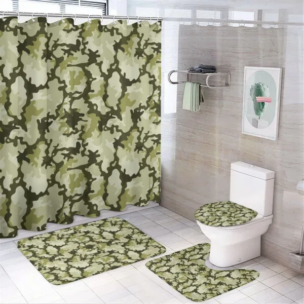 Jungle Camouflage Design on a shower curtain