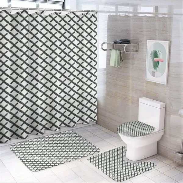 Minimalist Brushstokes on a shower curtain