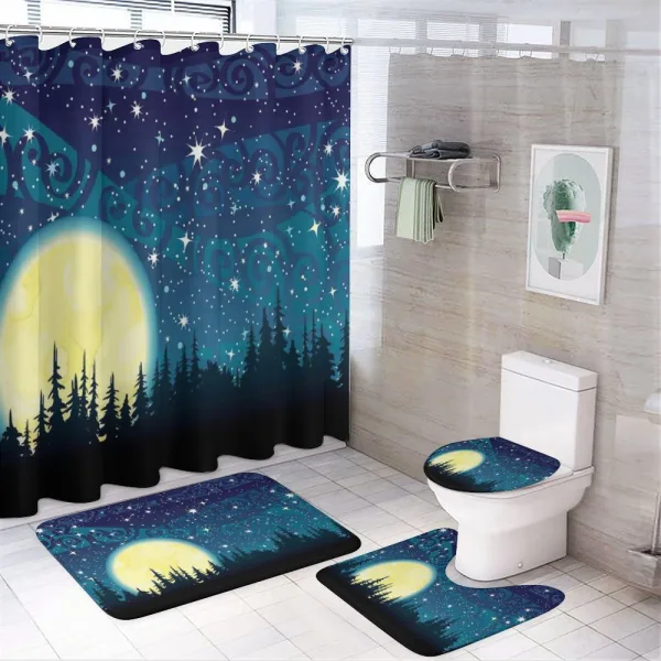 Moon over Forest on a shower curtain
