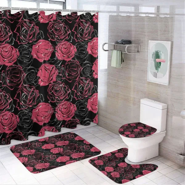 Ombre Rose Blooom Art on a shower curtain