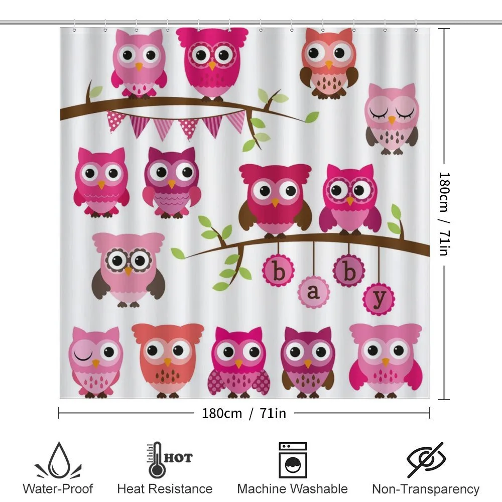 Owls Branches Cartoon — Detail 2