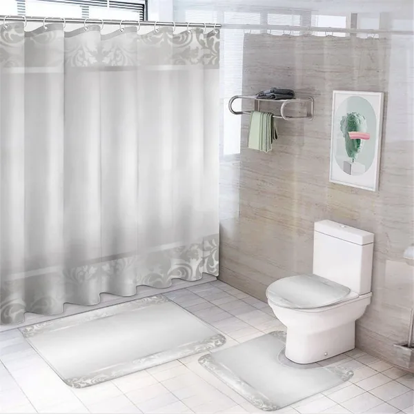 Rococo Style Ornaments on a shower curtain
