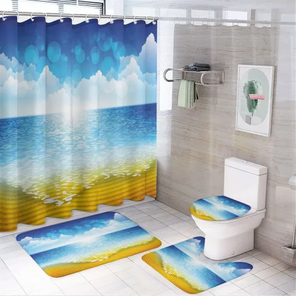 Sea Horizon Coast on a shower curtain