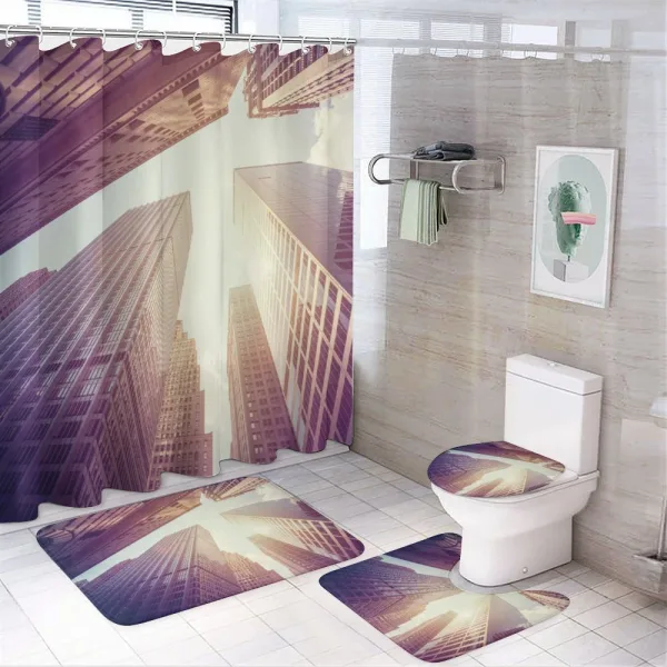 Skyscrapers in Manhattan on a shower curtain