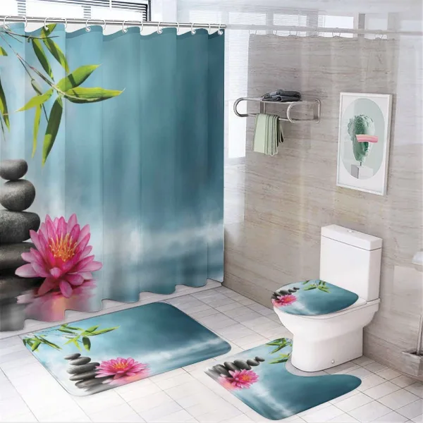 Spa Theme Rocks on a shower curtain