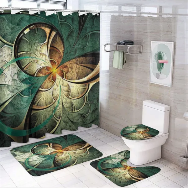 Surreal Flowers Motif on a shower curtain