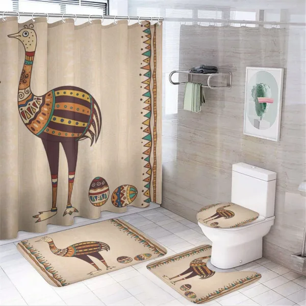 Animal with Eggs on a shower curtain