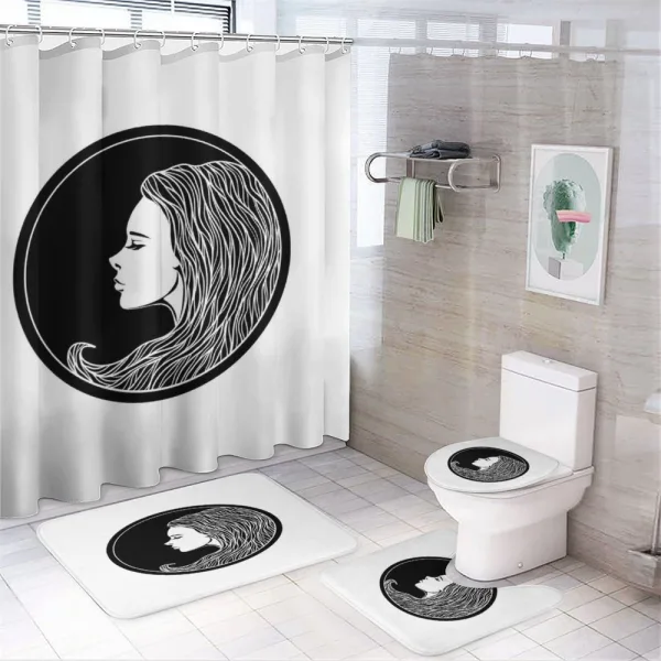 Art Nouveau Sad Girl on a shower curtain