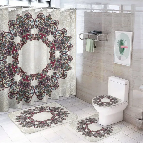 Aztec Mandala on a shower curtain