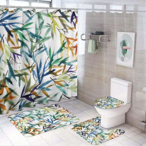 Bamboo Leaves Asian on a shower curtain