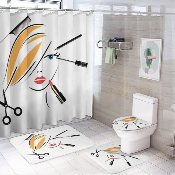 Beauty Salon Make-up on a shower curtain