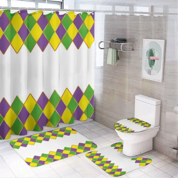 Carnival Colors Grid on a shower curtain