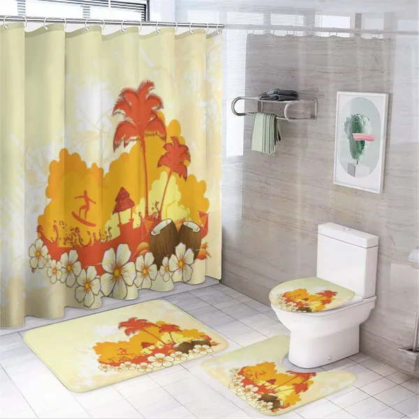 Coconut Cocktails and Palms on a shower curtain