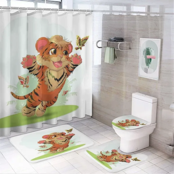 Cub with Butterflies on a shower curtain