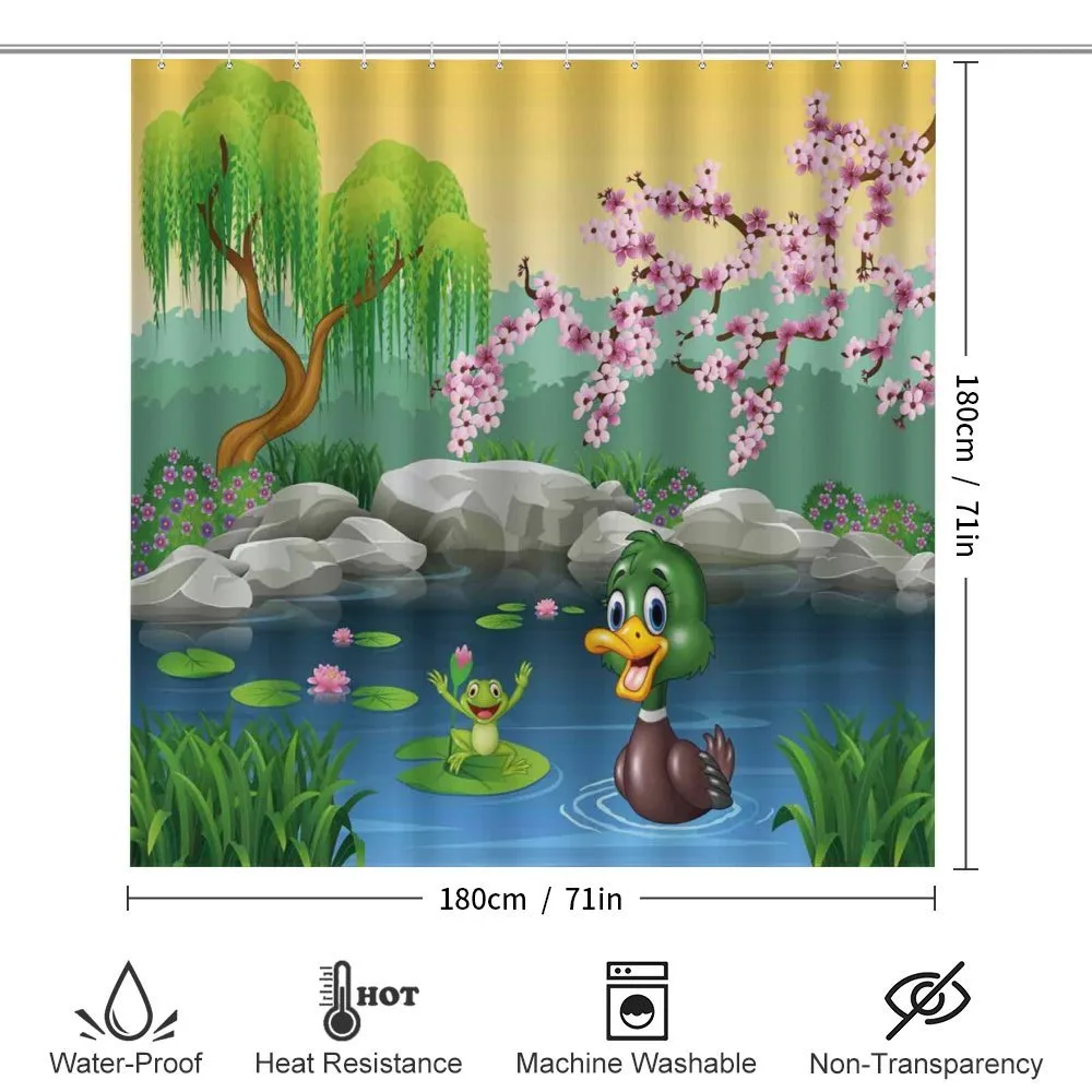 Duck and Frog in a Lake — Detail 2