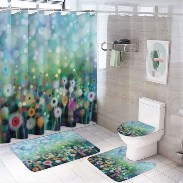 Flying Dandelions Art on a shower curtain