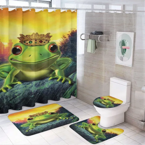 Frog Prince with Crown on a shower curtain
