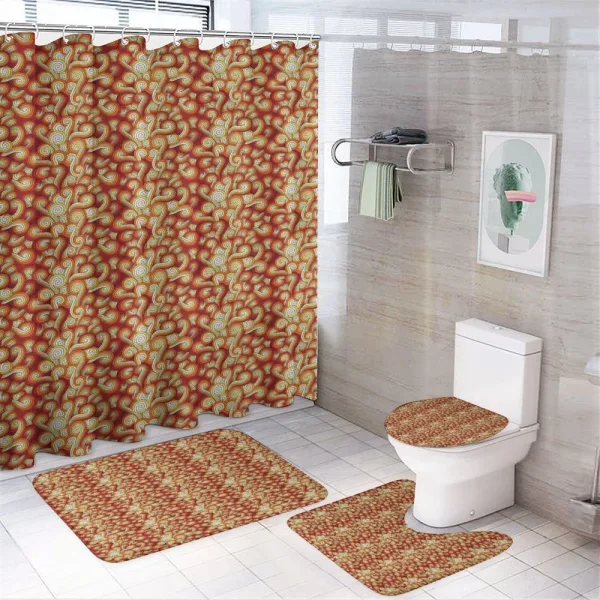 Funky Retro Waves Colorful on a shower curtain