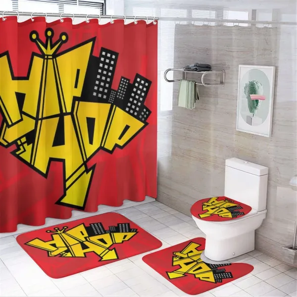 Funky Urban Skyline on a shower curtain