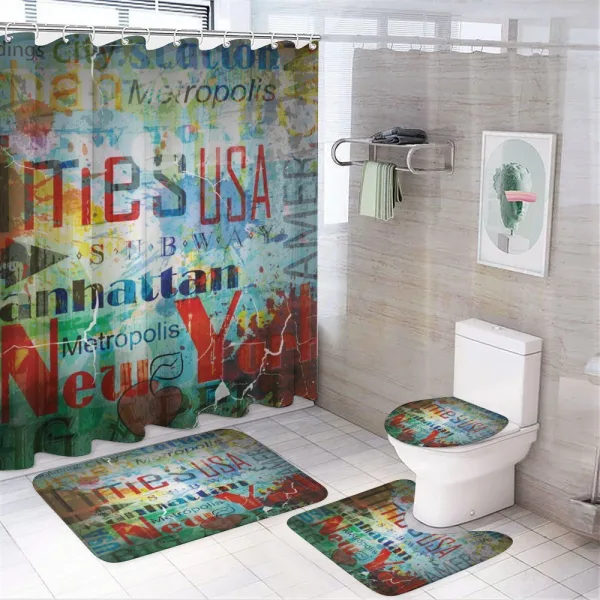 Grunge Words Culture on a shower curtain