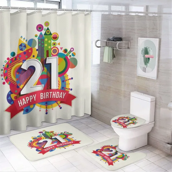 Happy Birthday Image on a shower curtain