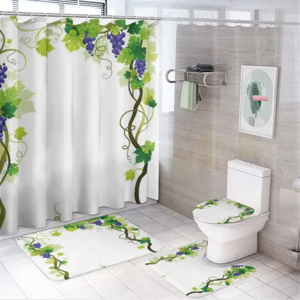 Leaf Fresh Fruit Pattern on a shower curtain