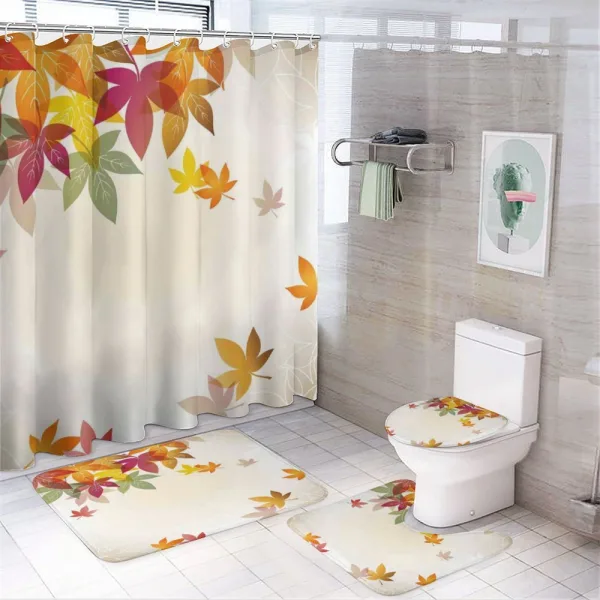 Maple Leaves Pastel Art on a shower curtain